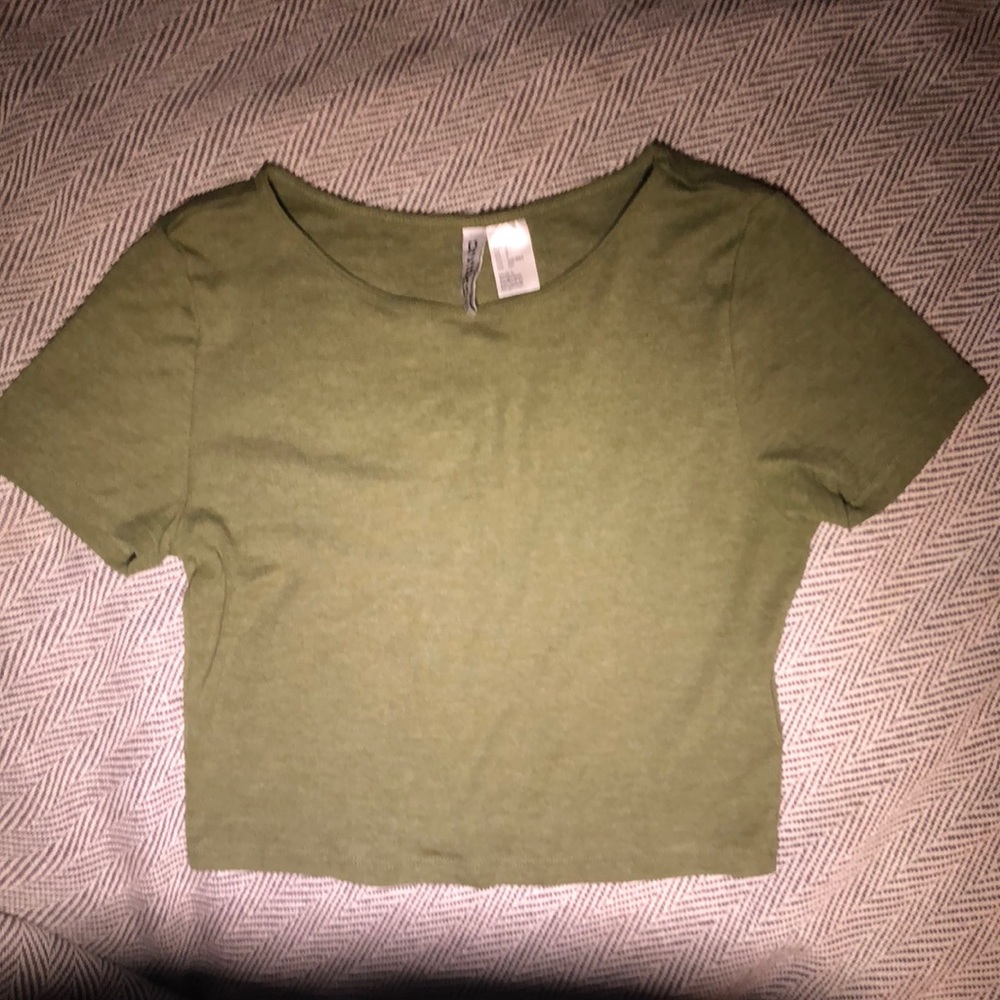 Olive Green Crop Top
